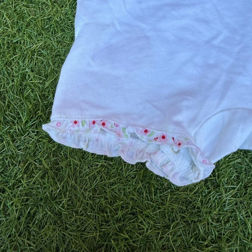 Vtg NWT Y2K Faded Glory Rompers Baby Girls 0/3 Months White‎ Floral Embroidered
